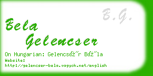 bela gelencser business card